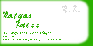 matyas kness business card